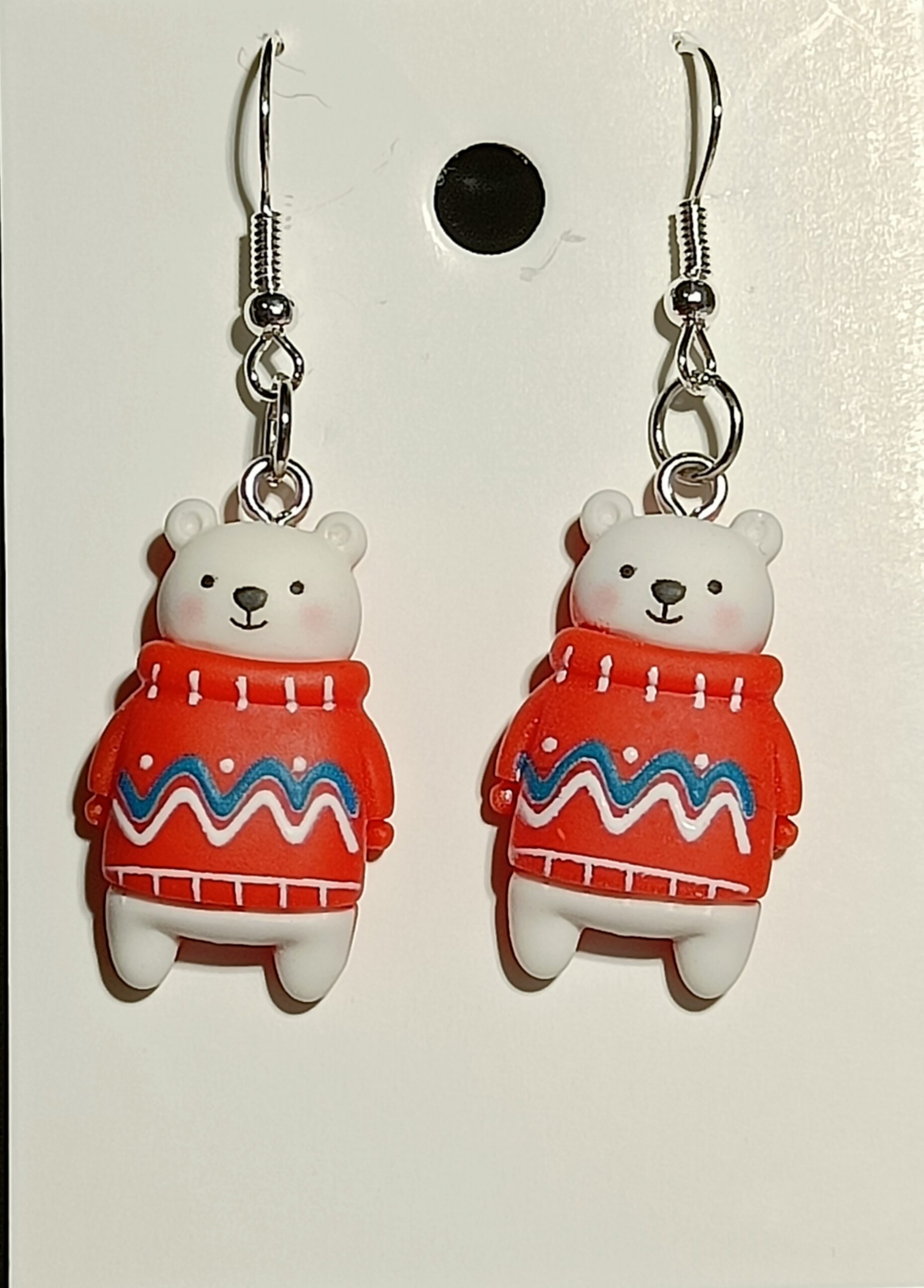 Jääkarhu villapaidassa - joulukorvikset